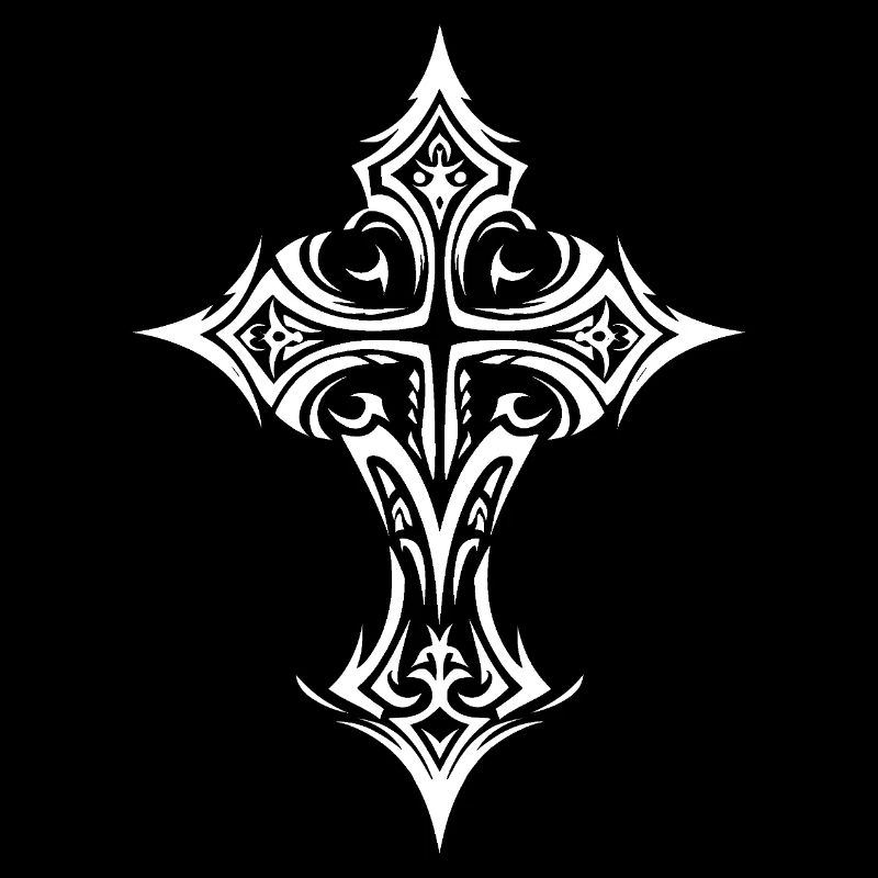 Filigrane de croix orné