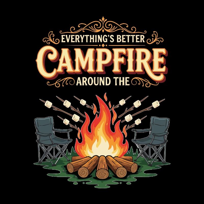 Campfire Marshmallow Alles ist besser Campingplatz