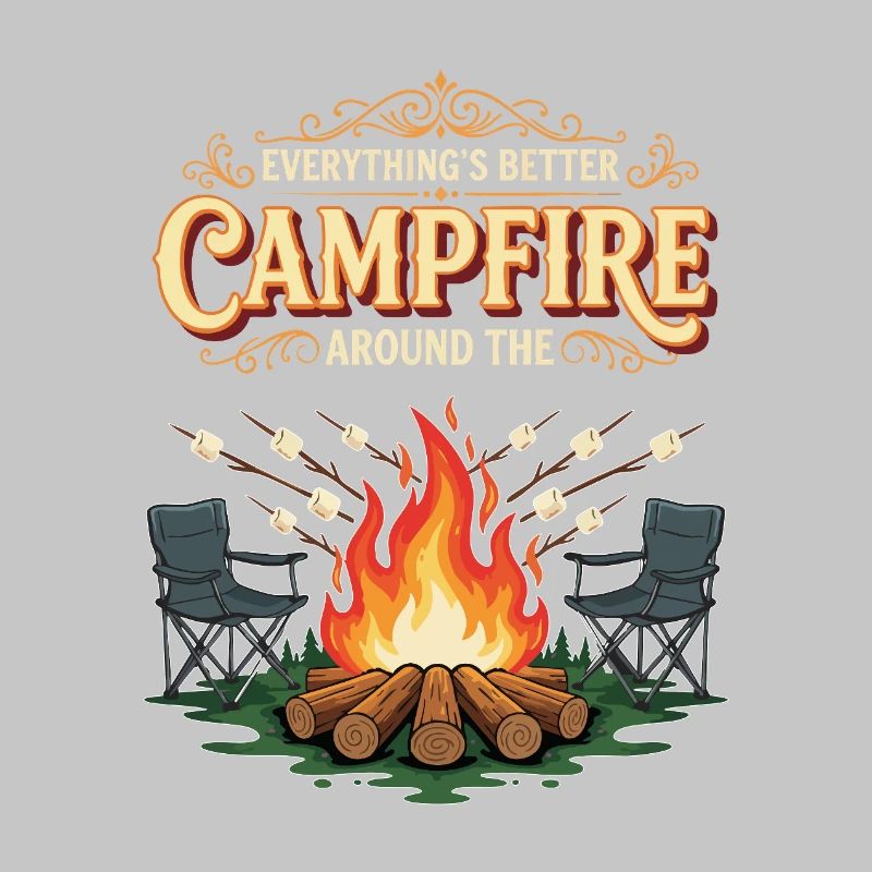 Campfire Marshmallow Everything's Better Campground