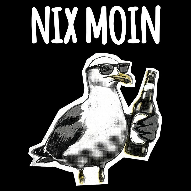 Lustiger Spruch Norddeutschland Möwe Bier