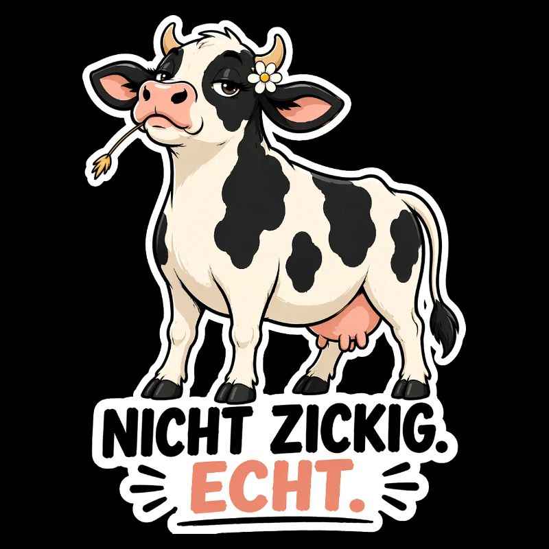 Kuh „Nicht schwierig. Echt.“ – Lustiges Statement 