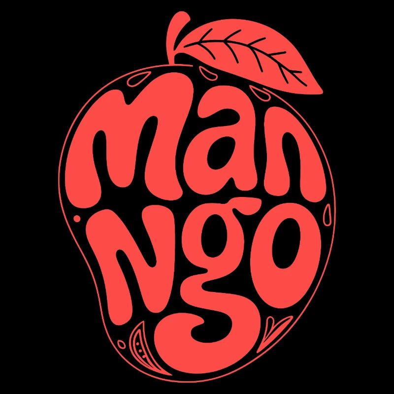 Typographie du fruit de la mangue groovy