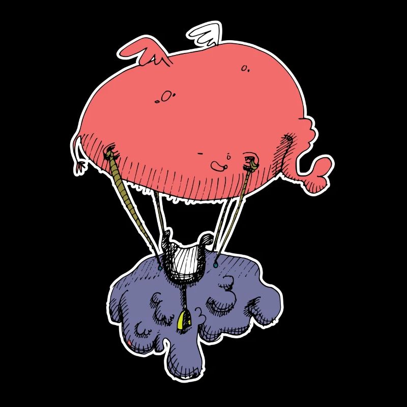 Heart Balloon Cloud Flight Cartoon