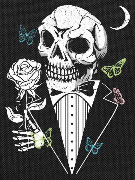 Gentelman Skull mit Rose