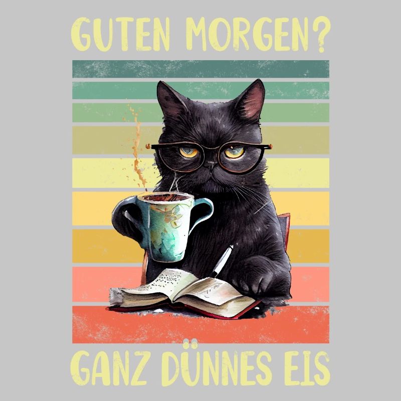 Schwarze Katze Morgenmuffel