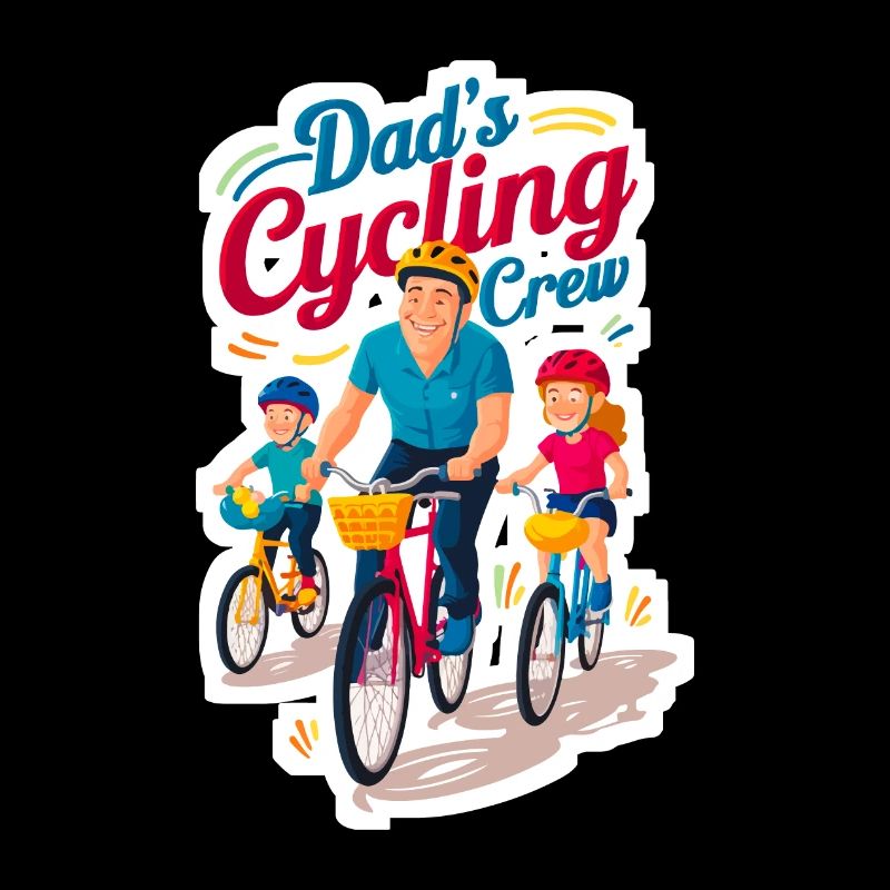 Dad's Cycling Crew Illustration