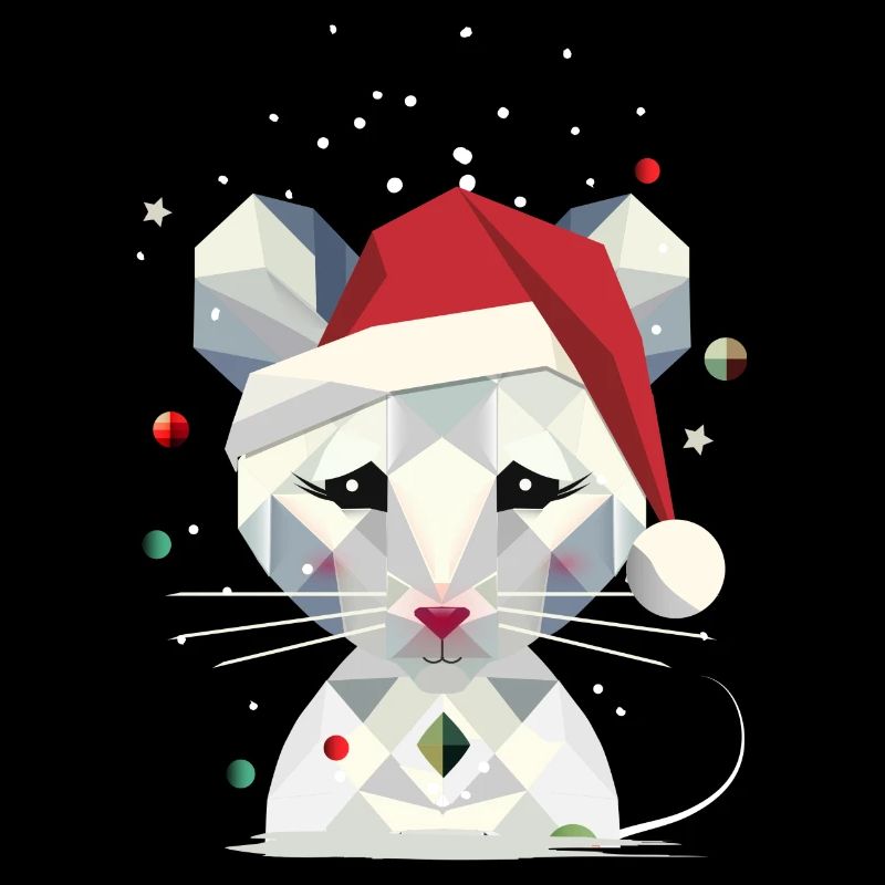 Souris des neiges dans le design géométrique de Noël