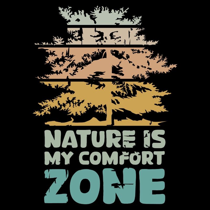 retro forest comfort zone tree vintage icon logo