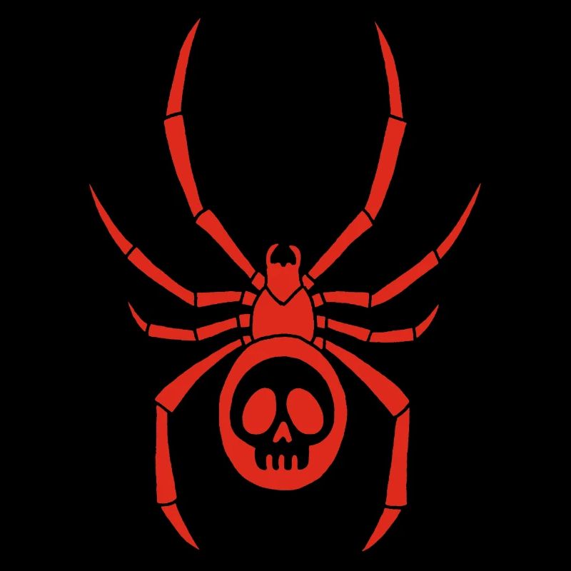 Araignée rouge et crâne