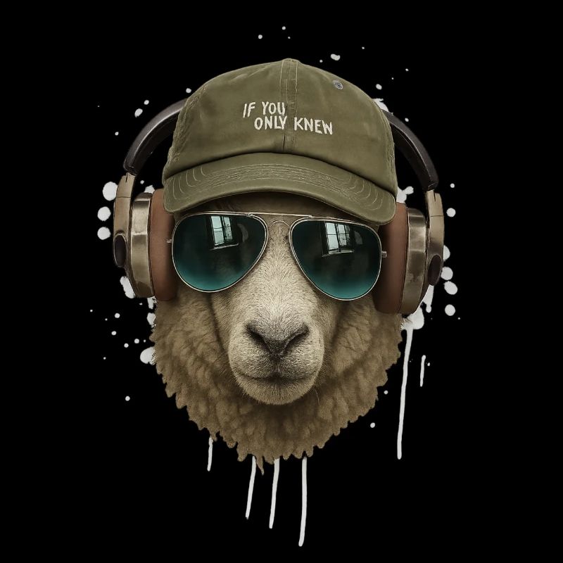 Moutons avec casque style rétro