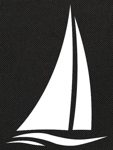 White sailboat over waves