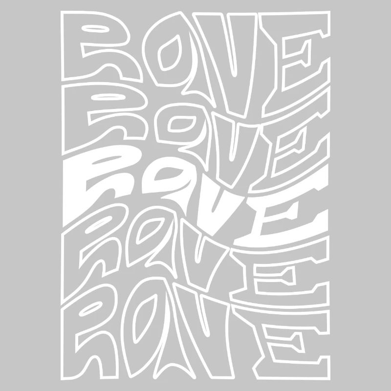 Rave Typography Waves Pattern