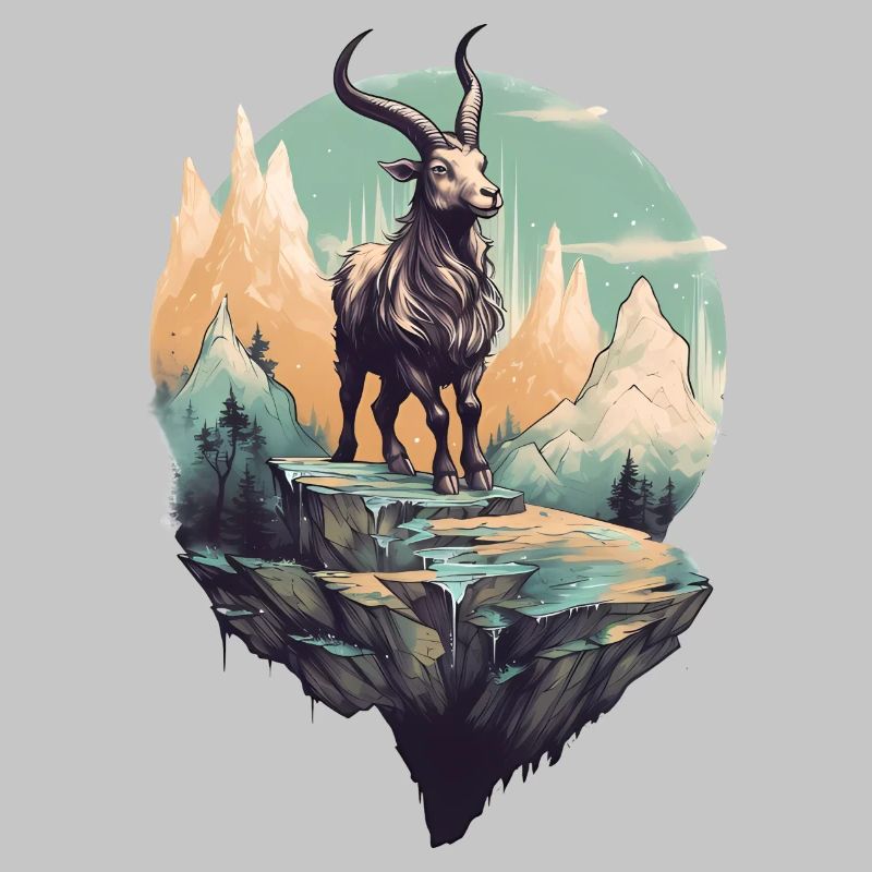 Mythical mountain goat on Flyerfelsen