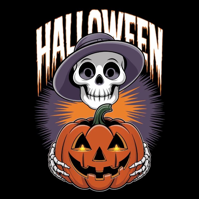 Halloween Skeleton with Lantern Pumpkin