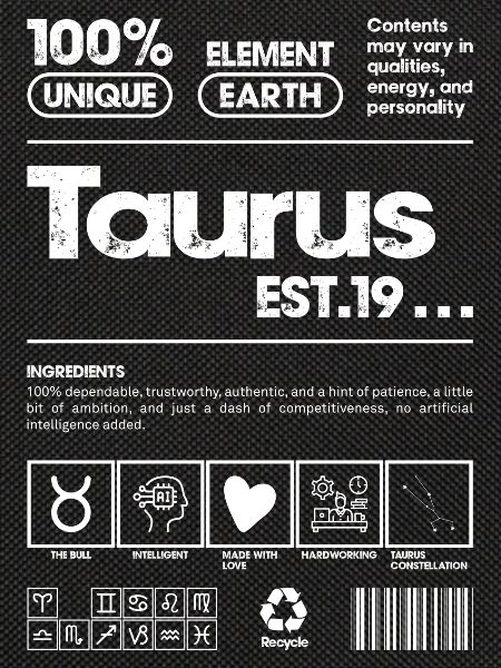 Taurus Retro Glyphs Tee