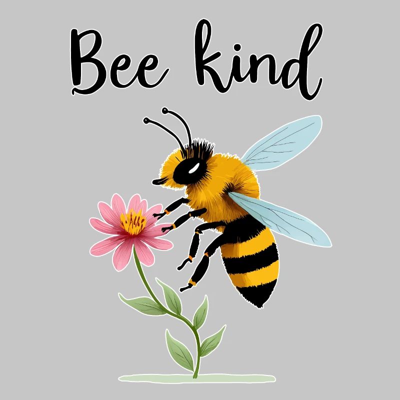 Bee Kind: Cute Bee with Tiny Flower