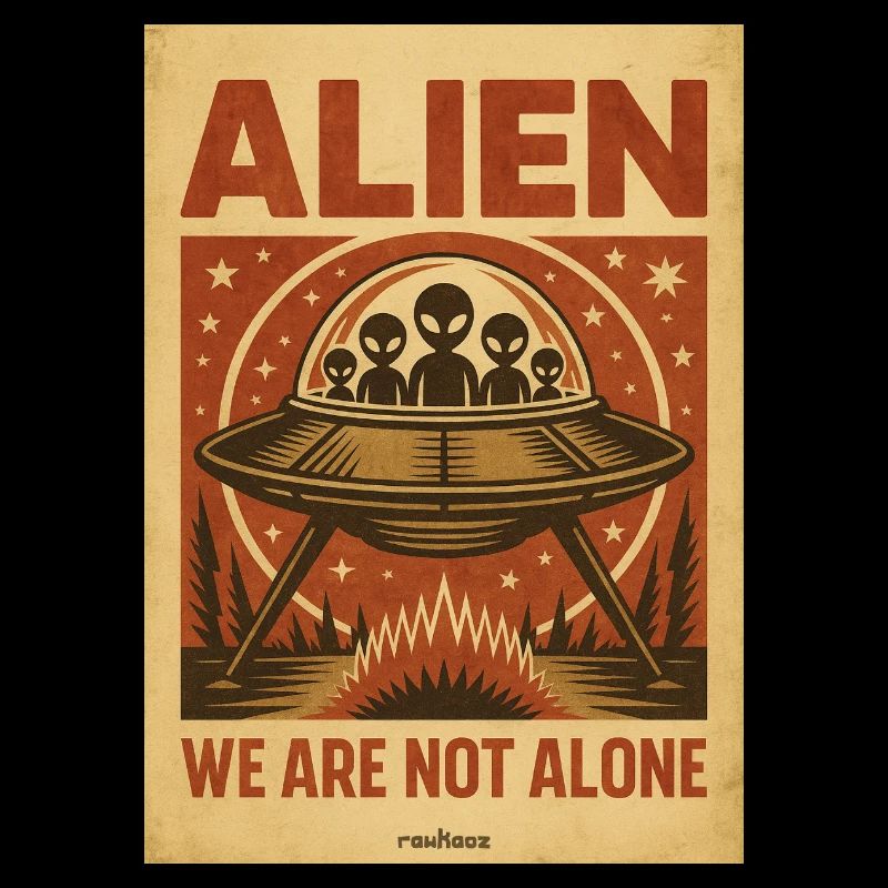 Alien UFO Vintage Poster