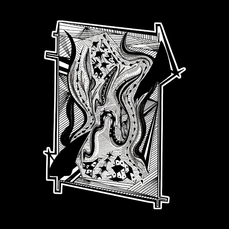 Design abstrait noir et blanc n°8