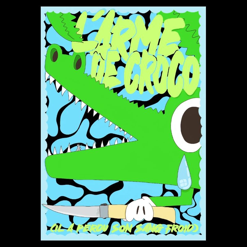 L'arme de Crocodile Jeu de mots Graffiti Rigolo
