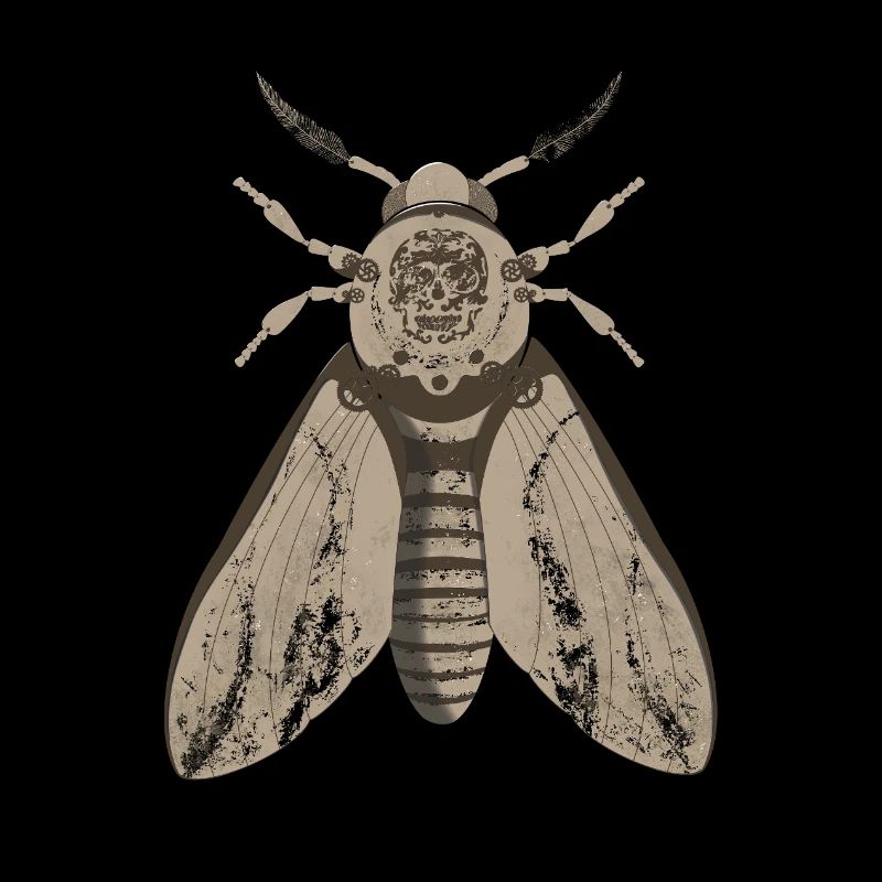 Papillon de nuit crâne dans le style steampunk
