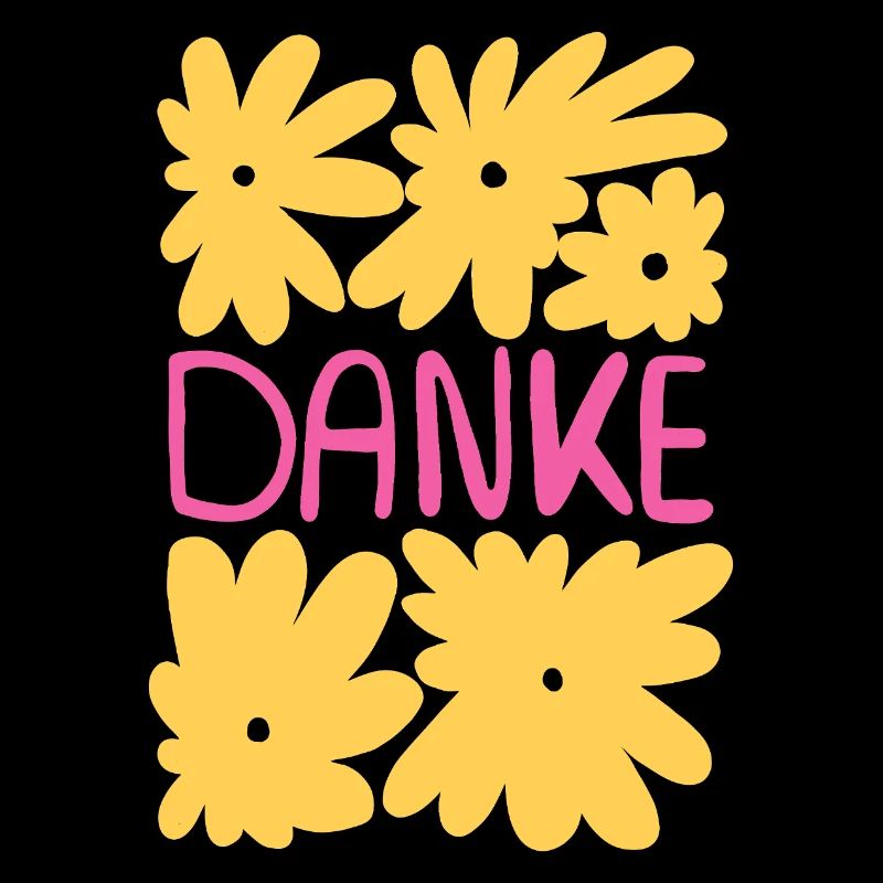 Danke - gelbe Blumen mit pink