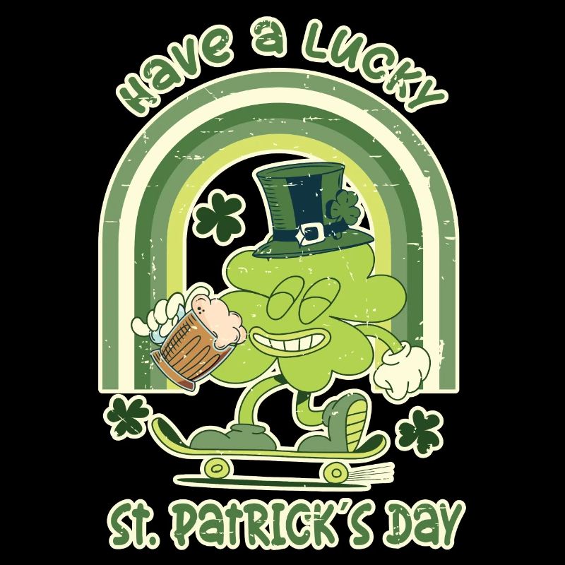 ST. Patrick's Day Skater Clover