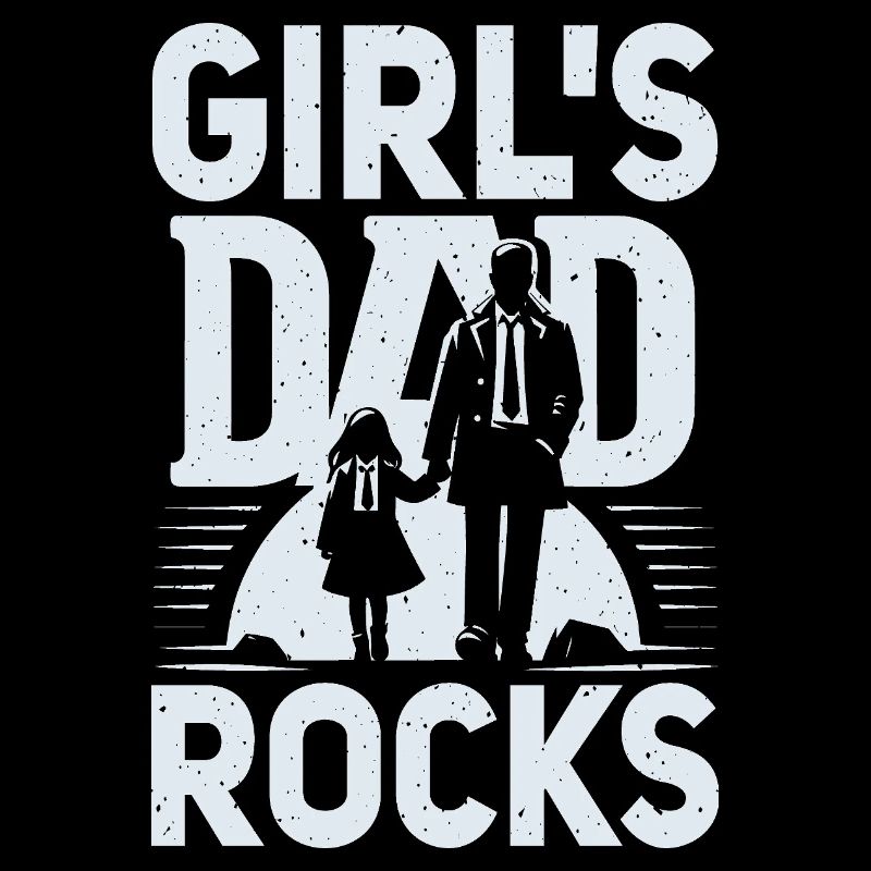 Mädchen Papa rockt Silhouette Design