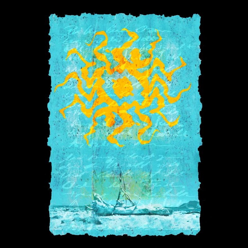 Sonnenwirbel am Strandboot