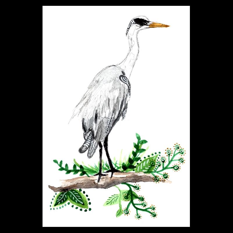 Graureiher Aquarell Poster