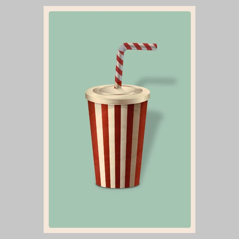 Milkshake soft drink in retro style