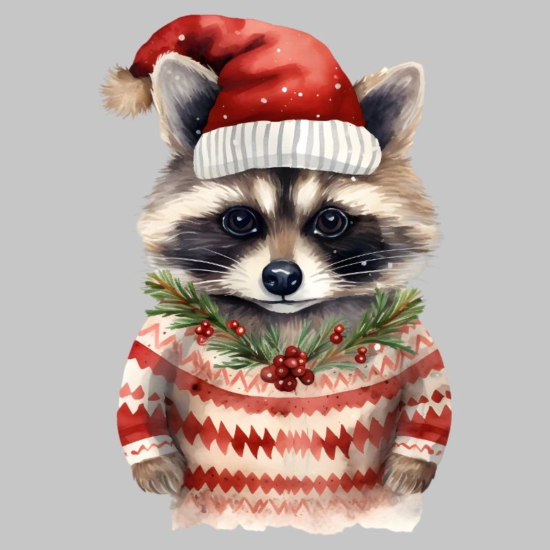 Waschbär Weihnachtspullover