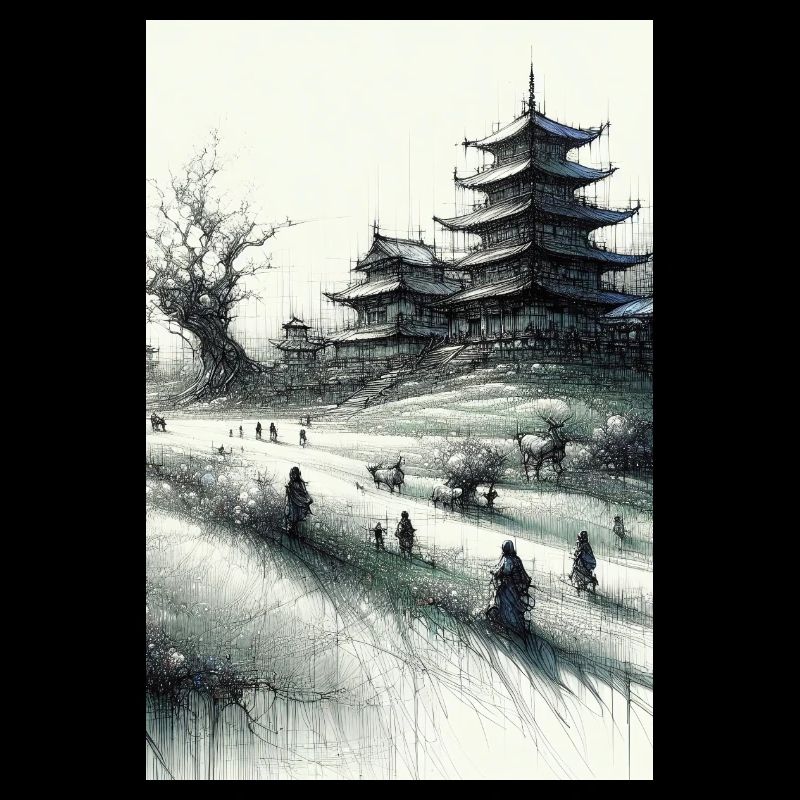 Serene Samurai Temple in Enchanting Japan
