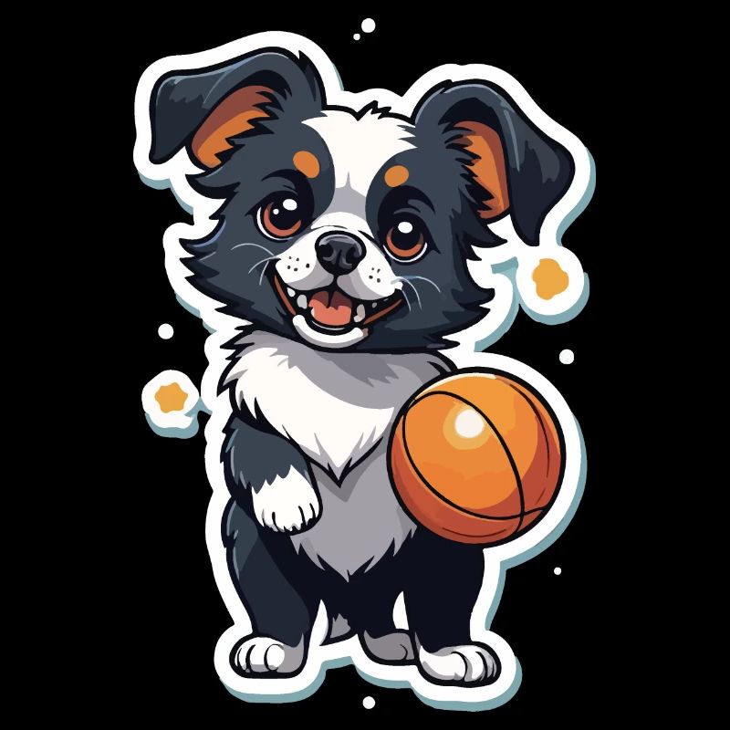 Verspielter Hund mit Ball Illustration