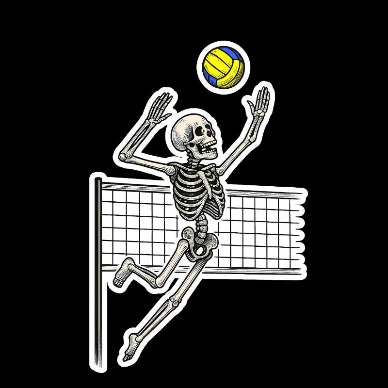Volleyball Skeleton Spike