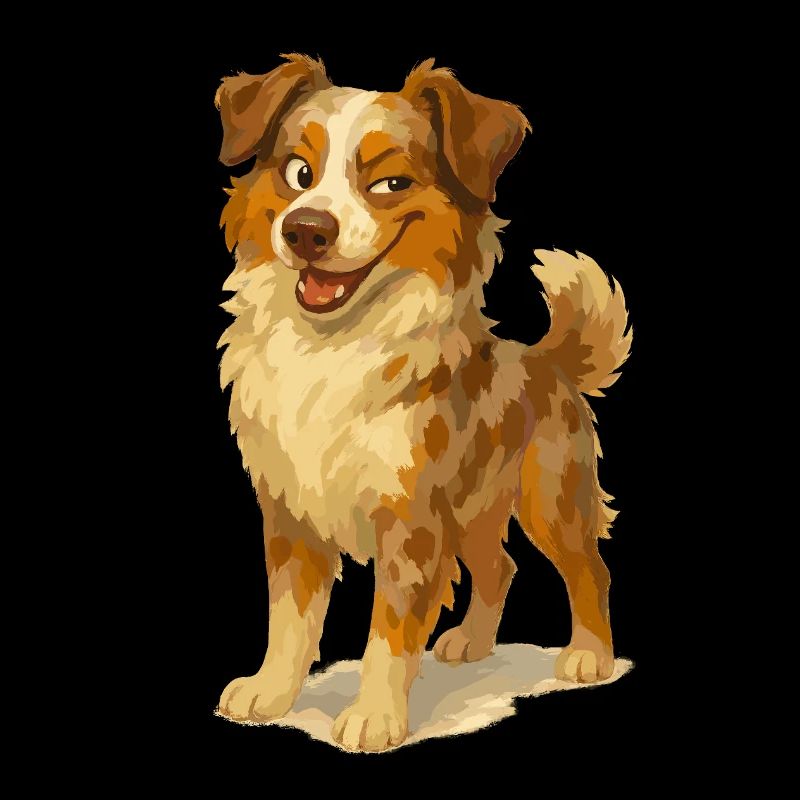 Frecher Australian Shepherd Cartoon