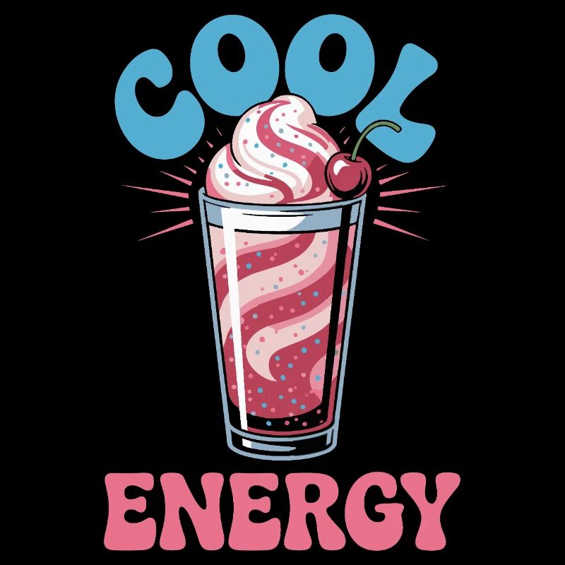 Cool Energy Milkshake Design with Cherry and