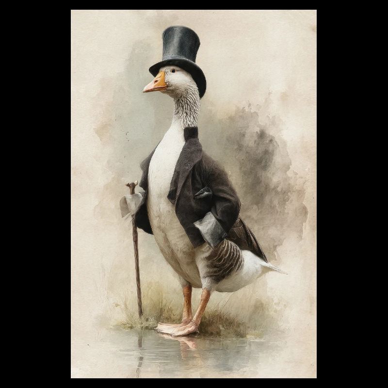 Gentleman Gans mit Zylinder