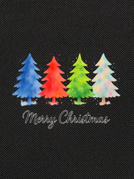 Rainbow Merry Christmas Trees