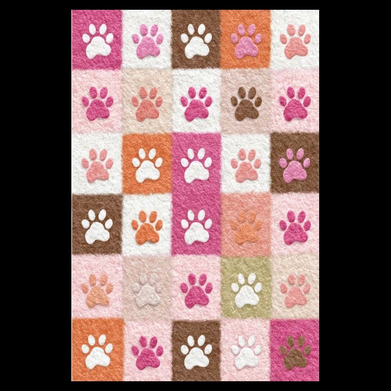 Pfotenabdruck-Patchwork-Plüschfelder