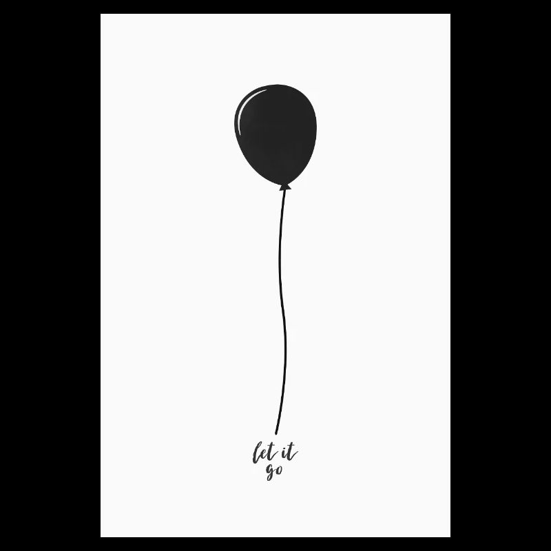 Let It Go Balloon Minimal Poster