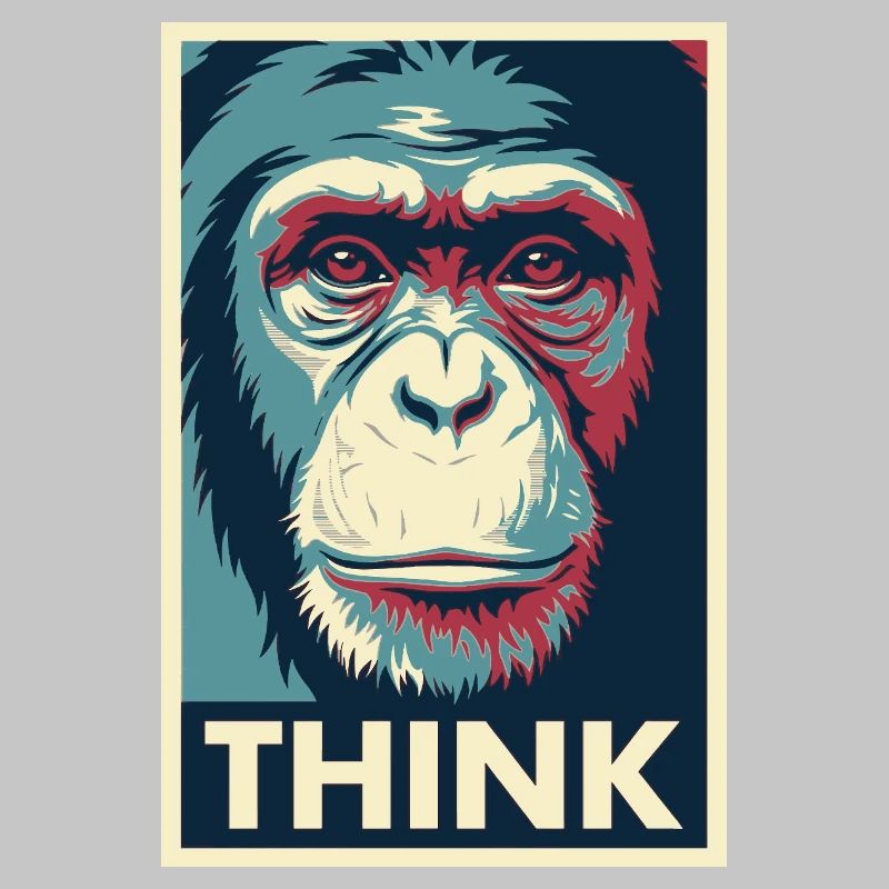 Affiche pop art Monkey Thinking