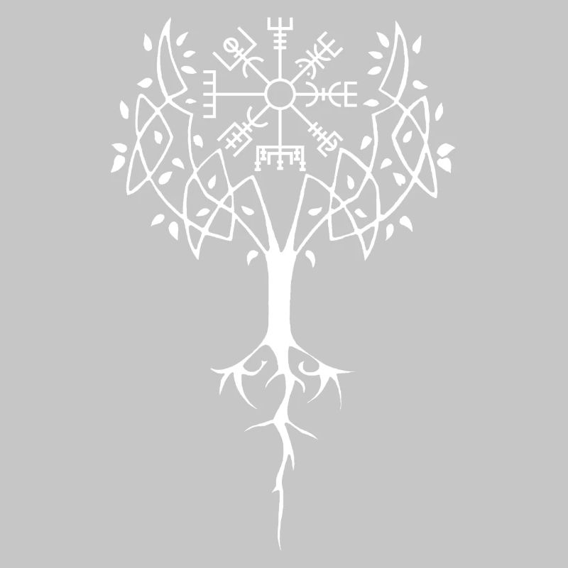 Weißer Baum des Lebens und Wikingerkompass