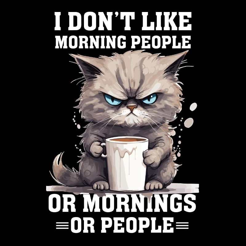 Je n’aime pas les gens du matin Café de chat