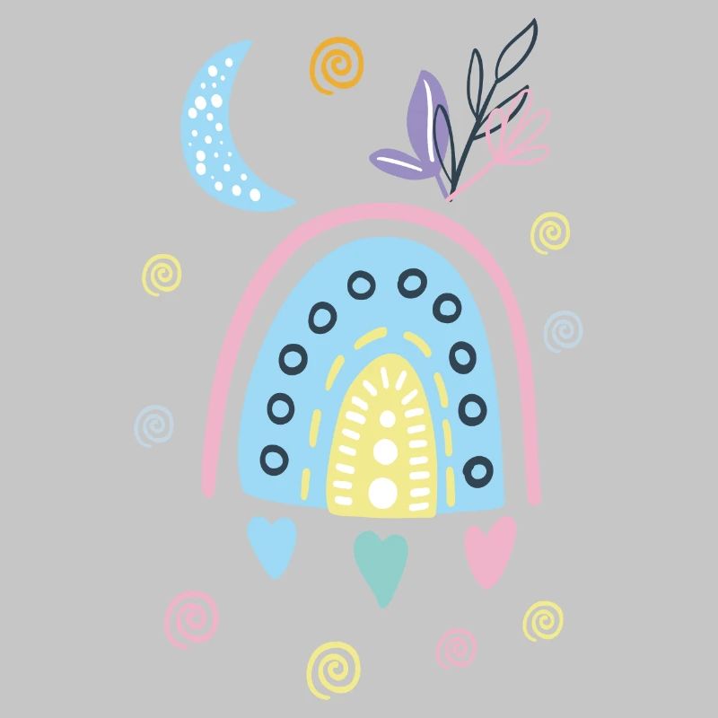 Pastel Rainbow Doodle Arch