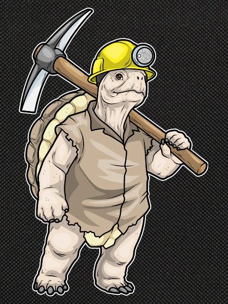 turtle miner pickaxe mining