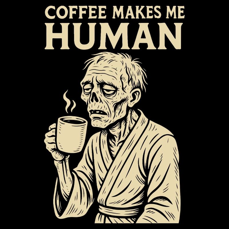 Coffee Makes Me Human Funny Coffee Design
