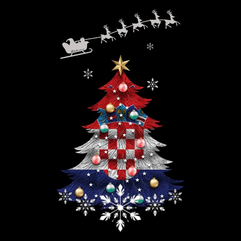 Sapin de Noël avec drapeau de la Croatie