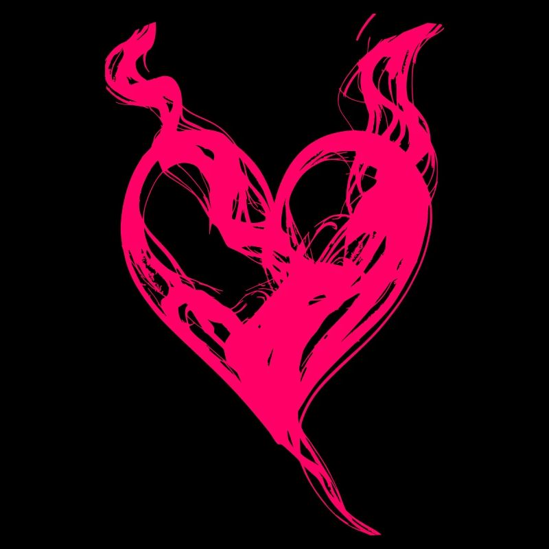 Flammendes, fließendes Herz, Valentinstag und Lieb