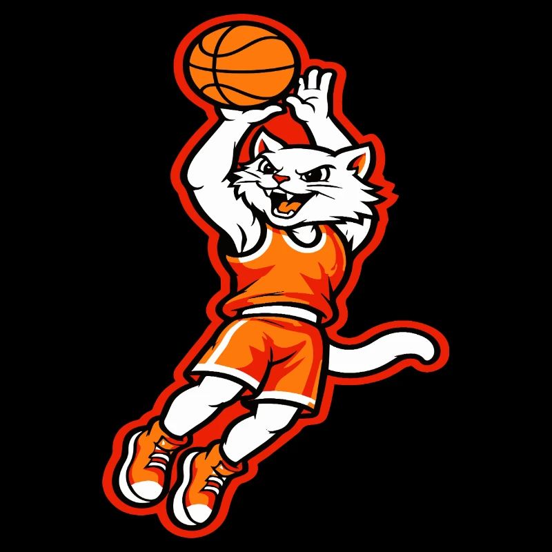 Fierce Cat Basketball Dunk Mascot