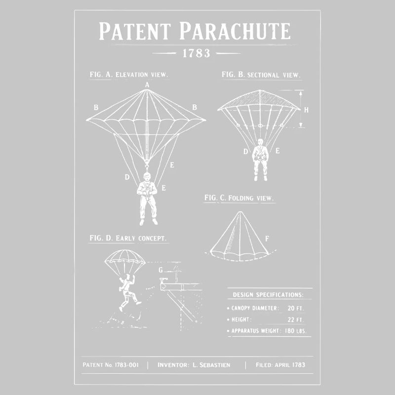 Patent-Fallschirm-Bauplan